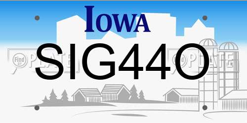 SIG44O Iowa License Plate