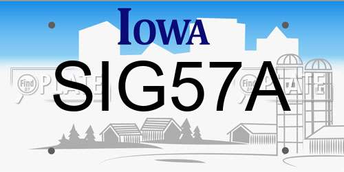 SIG57A Iowa License Plate