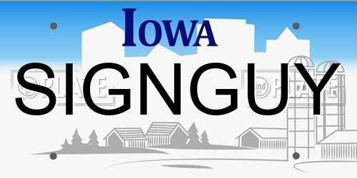 SIGNGUY Iowa License Plate