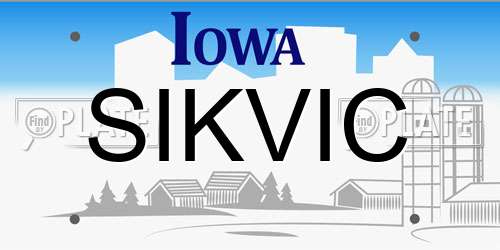 SIKVIC Iowa License Plate