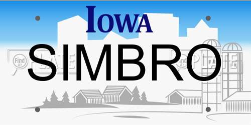 SIMBRO Iowa License Plate