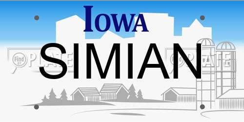 SIMIAN Iowa License Plate