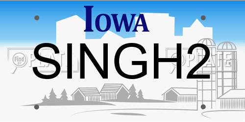 SINGH2 Iowa License Plate