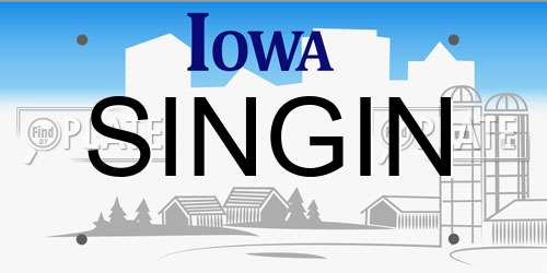 SINGIN Iowa License Plate
