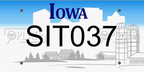 SIT037 Iowa License Plate