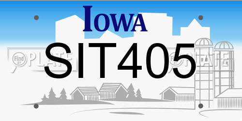 SIT405 Iowa License Plate