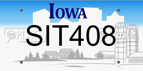 SIT408 Iowa License Plate