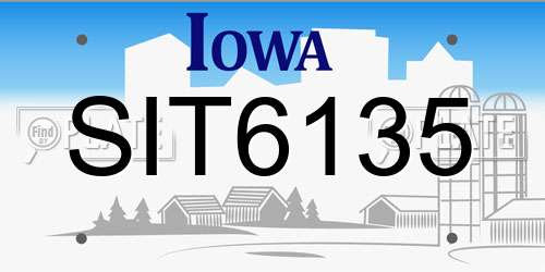 SIT6135 Iowa License Plate