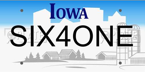 SIX4ONE Iowa License Plate