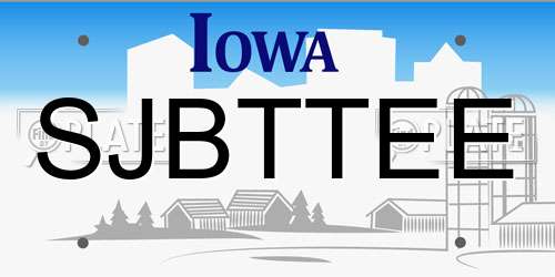 SJBTTEE Iowa License Plate