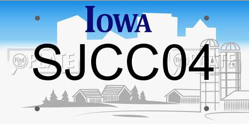 SJCC04 Iowa License Plate