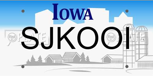 SJKOOI Iowa License Plate