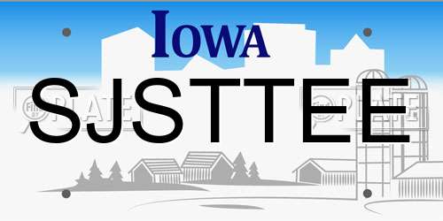 SJSTTEE Iowa License Plate