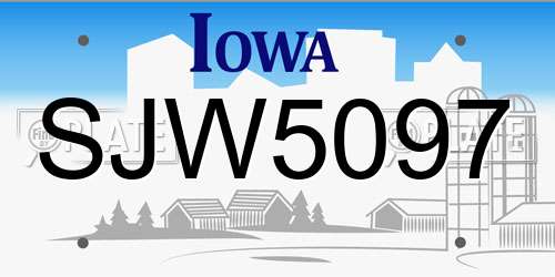 SJW5097 Iowa License Plate