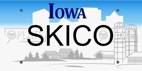SKICO Iowa License Plate