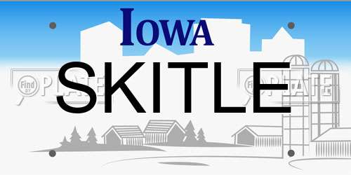 SKITLE Iowa License Plate