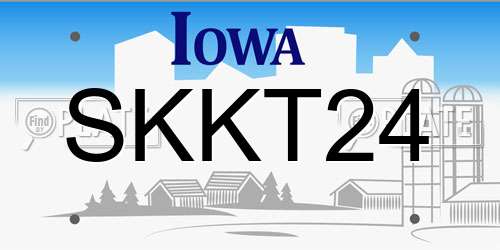 SKKT24 Iowa License Plate