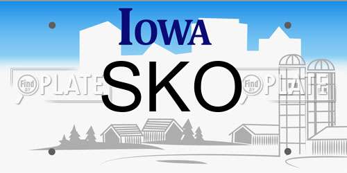 SKO Iowa License Plate