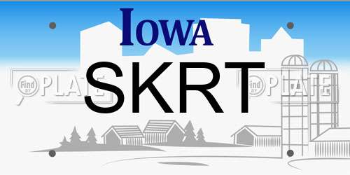 SKRT Iowa License Plate