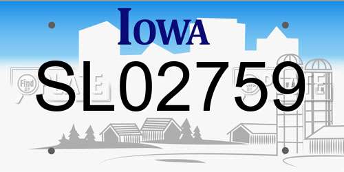 SL02759 Iowa License Plate