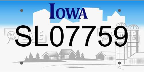 SL07759 Iowa License Plate