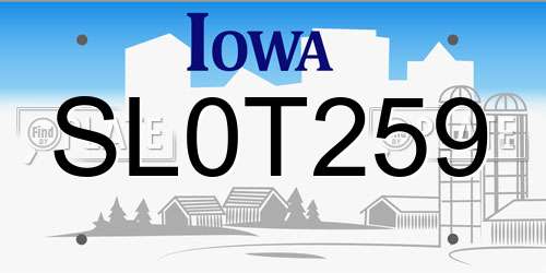SL0T259 Iowa License Plate