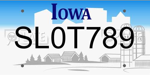 SL0T789 Iowa License Plate