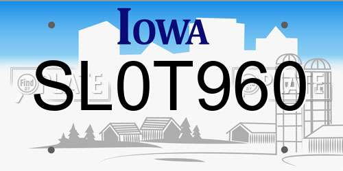 SL0T960 Iowa License Plate
