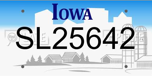 SL25642 Iowa License Plate