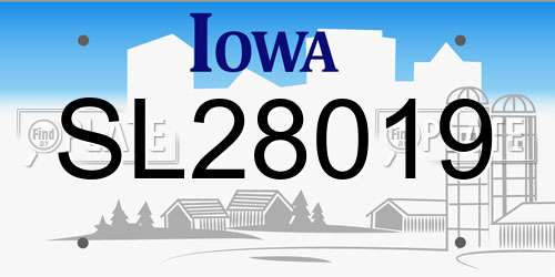 SL28019 Iowa License Plate