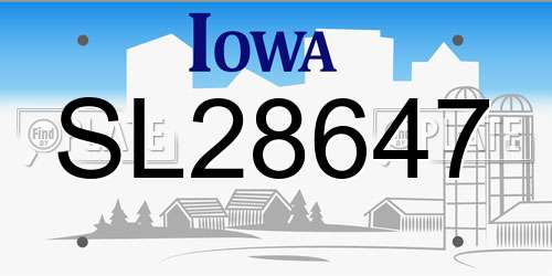 SL28647 Iowa License Plate