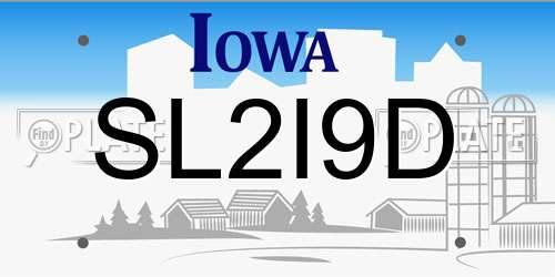 SL2I9D Iowa License Plate