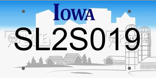 SL2S019 Iowa License Plate