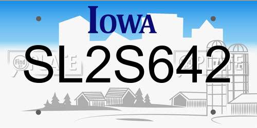 SL2S642 Iowa License Plate