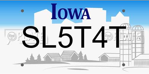 SL5T4T Iowa License Plate
