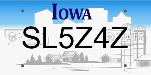 SL5Z4Z Iowa License Plate