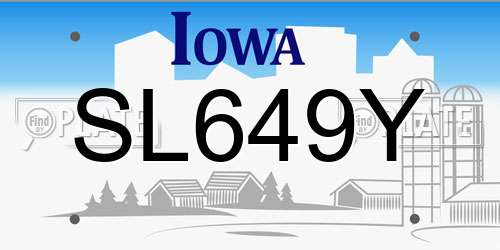 SL649Y Iowa License Plate