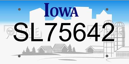 SL75642 Iowa License Plate