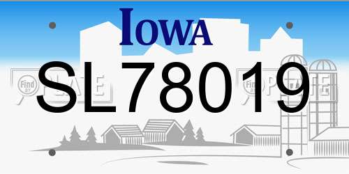 SL78019 Iowa License Plate