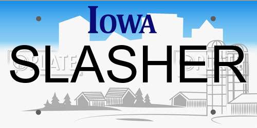 SLASHER Iowa License Plate