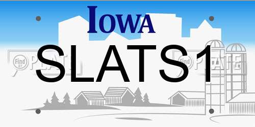 SLATS1 Iowa License Plate