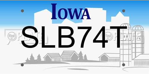 SLB74T Iowa License Plate