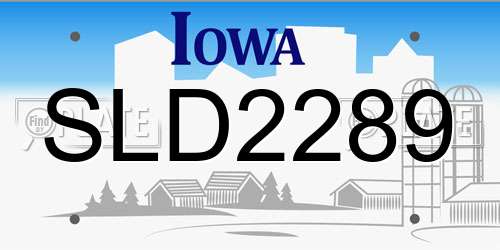 SLD2289 Iowa License Plate