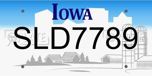 SLD7789 Iowa License Plate