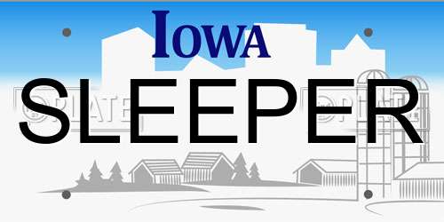 SLEEPER Iowa License Plate