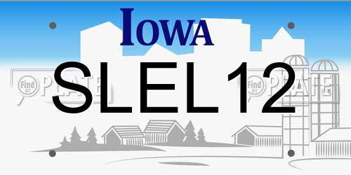 SLEL12 Iowa License Plate