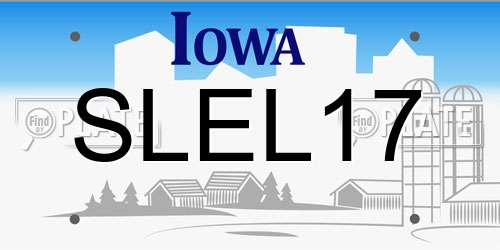 SLEL17 Iowa License Plate
