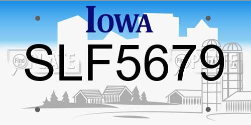 SLF5679 Iowa License Plate