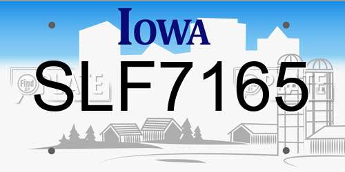 SLF7165 Iowa License Plate