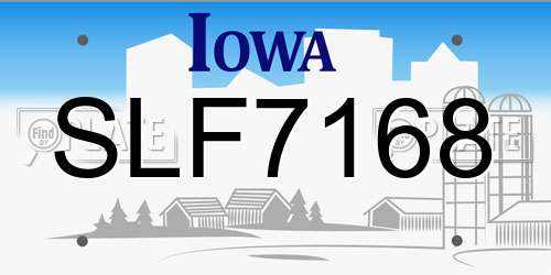 SLF7168 Iowa License Plate
